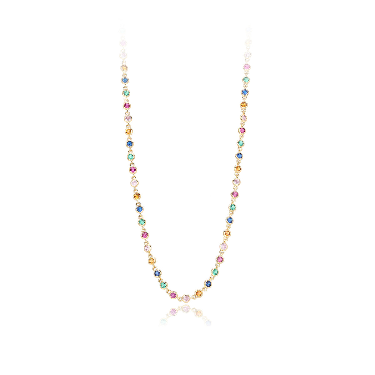 Dopamine Colored Zirconium Necklace in 925 Sterling Silver