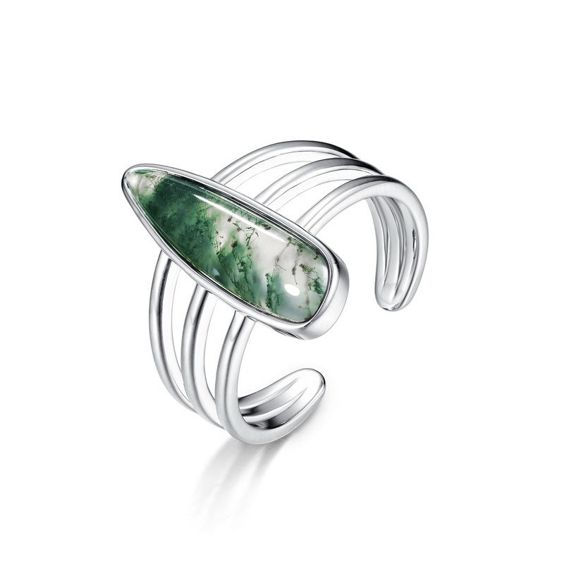 S925 Sterling Silver Vintage White Shell Ring