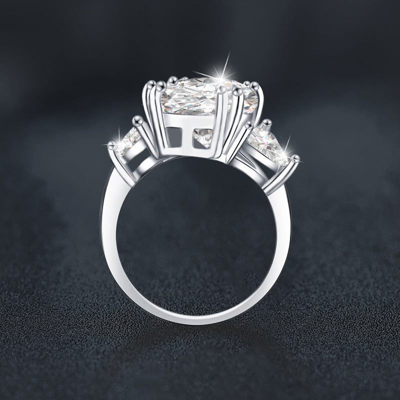 S925 Sterling Silver "Three Lifetimes Love" Moissanite Ring