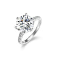 S925 Sterling Silver Large Carat Moissanite Ring