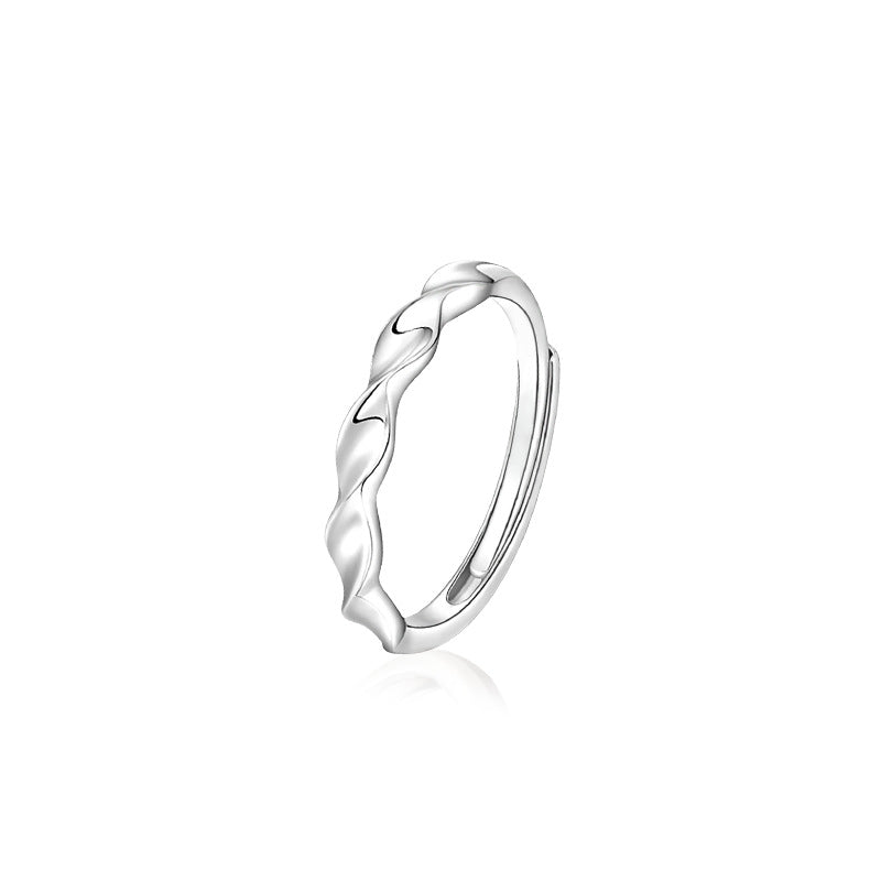 S925 Sterling Silver Twist Moissanite Couple Ring