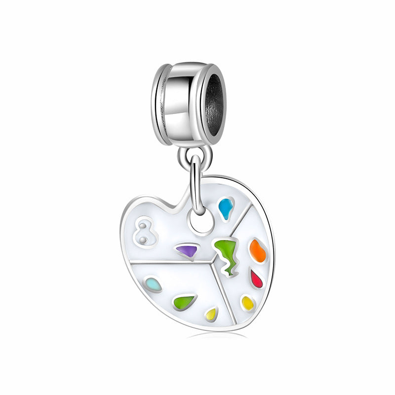 S925 Sterling Silver Heart Shape Palette Pendant