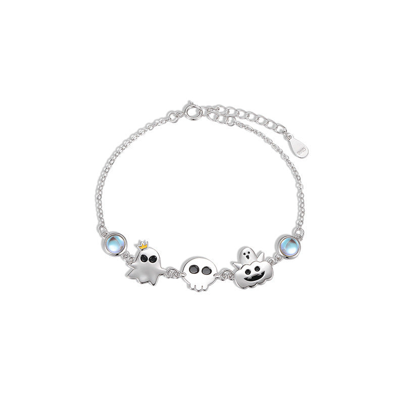 S925 Silver Halloween Ghost Bracelet