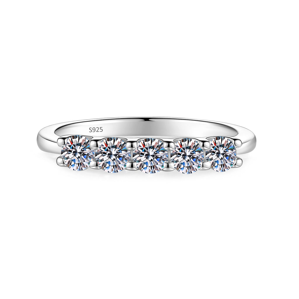 S925 Sterling Silver Moissanite Eternity Band