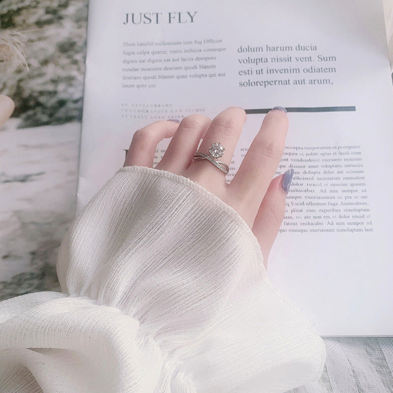 S925 Sterling Silver “Sea & Mountain Vow” Moissanite Ring