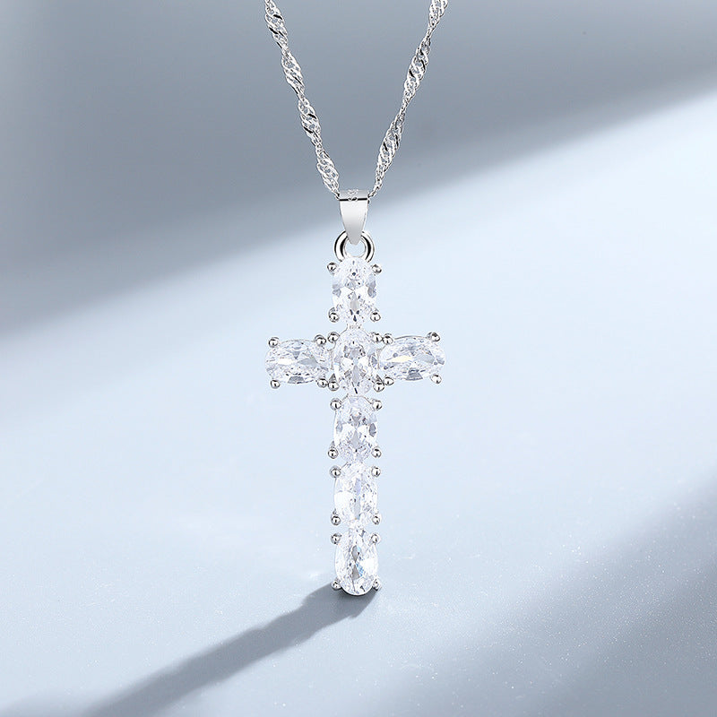 S925 Sterling Silver Halloween Cross Necklace