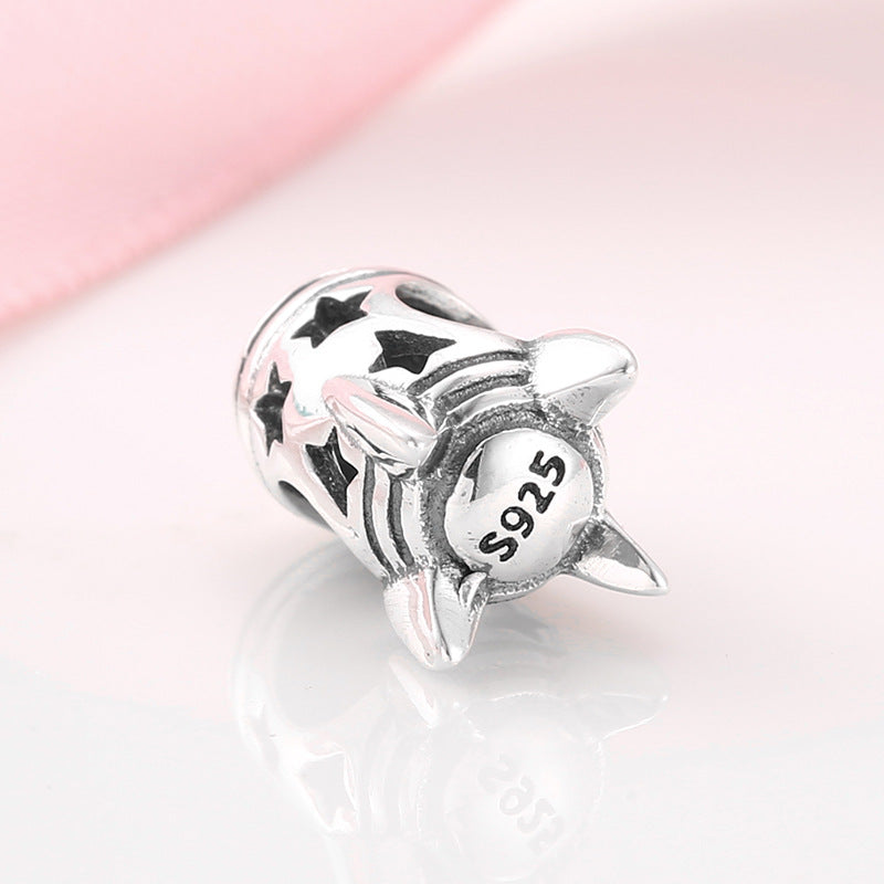 S925 Sterling Silver Rocket Bead Pendant