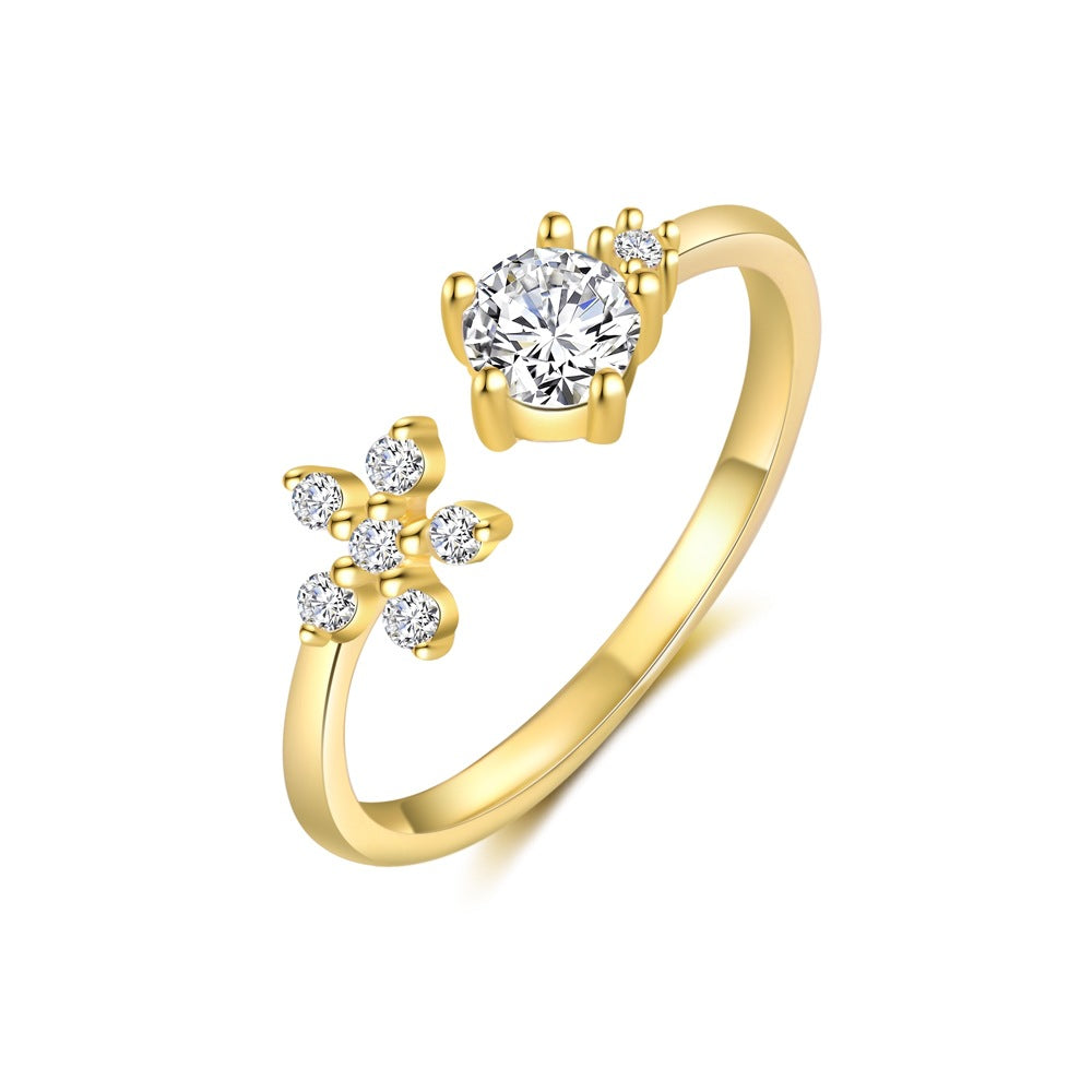 S925 Sterling Silver Ring with Colorful Zirconia