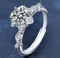 925 Sterling Silver Six-Pointed Star Moissanite Ring