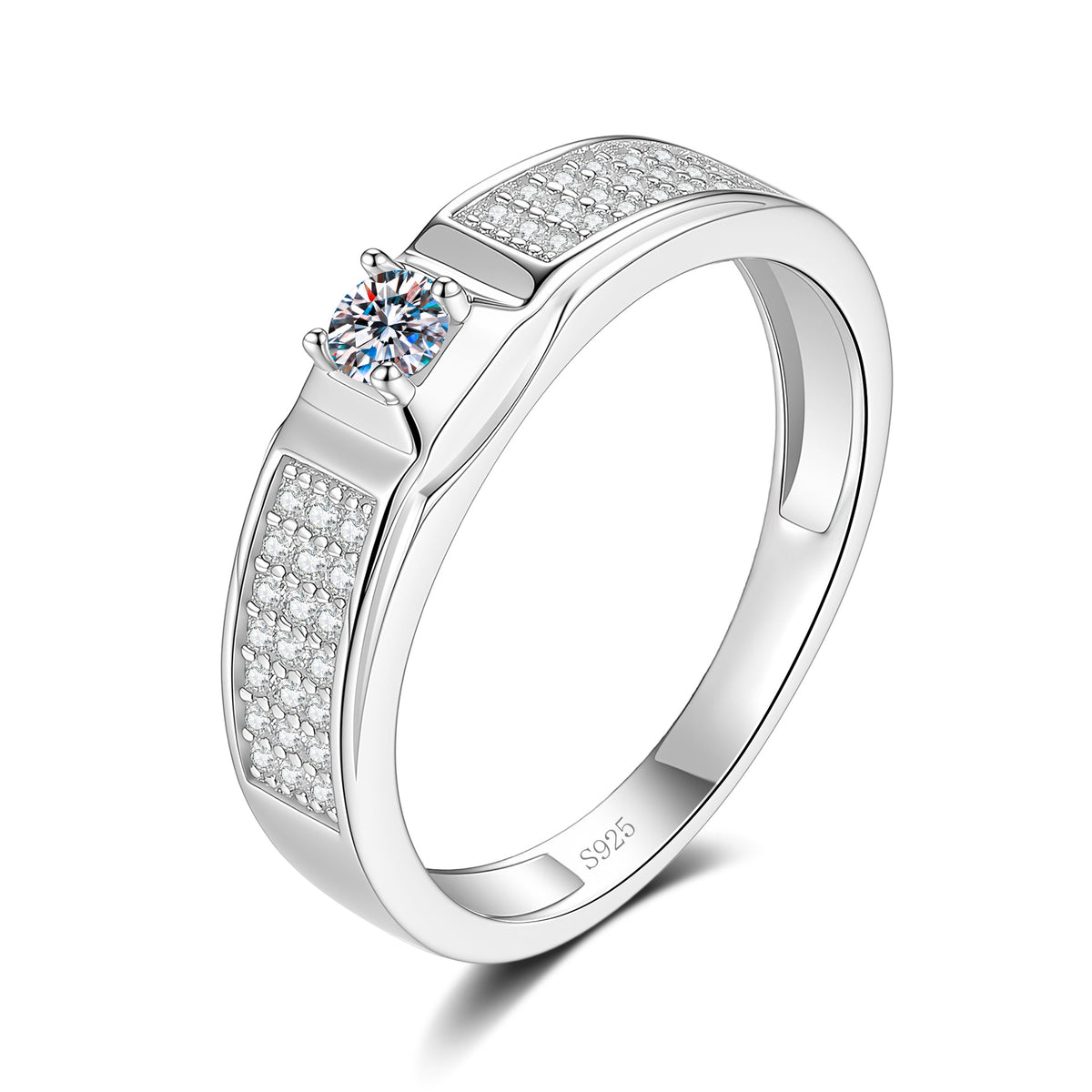 S925 Silver D-Color Moissanite "Starry Sky" Ring