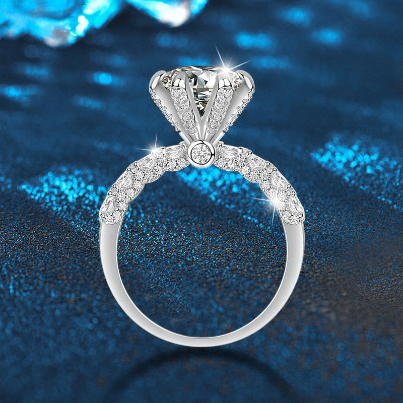 S925 Sterling Silver Full Eternity Moissanite Ring