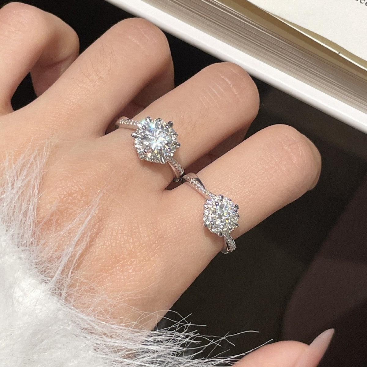 S925 Sterling Silver Moissanite Ring