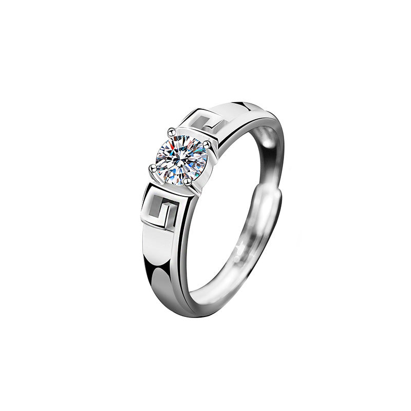 S925 Sterling Silver Moissanite A Lifetime of Love Couple Rings