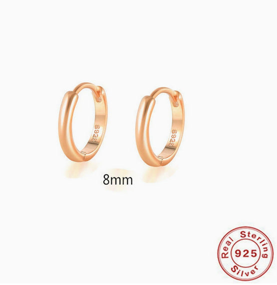 S925 Sterling Silver Geometric Hoop Earrings