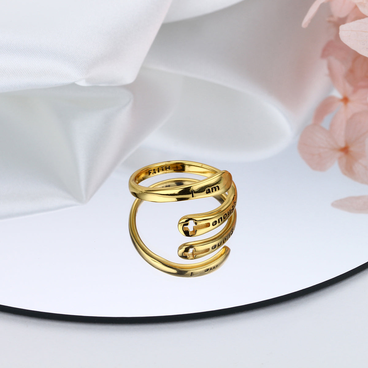 S925 Sterling Silver Openwork Cross Ring