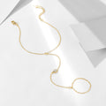 S925 Sterling Silver Water Drop Zircon Mitten-Type Bracelet