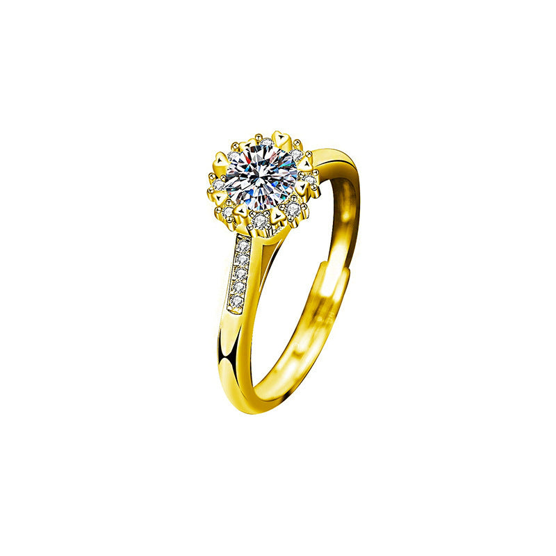 S925 Sterling Silver Moissanite A Lifetime of Love Couple Rings