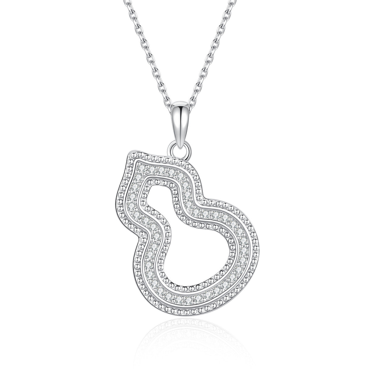 S925 Sterling Silver Moissanite Mini Gourd Necklace