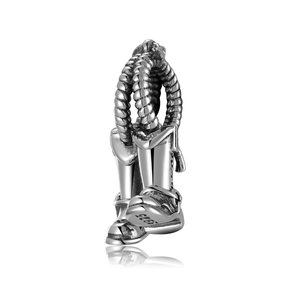 S925 Sterling Silver Western Gothic Boot Pendant