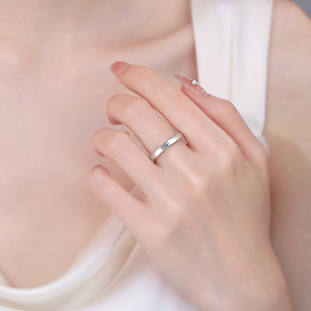 S925 Sterling Silver Moissanite Couple's Rings