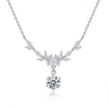 S925 Sterling Silver Moissanite Flower Wheat Necklace