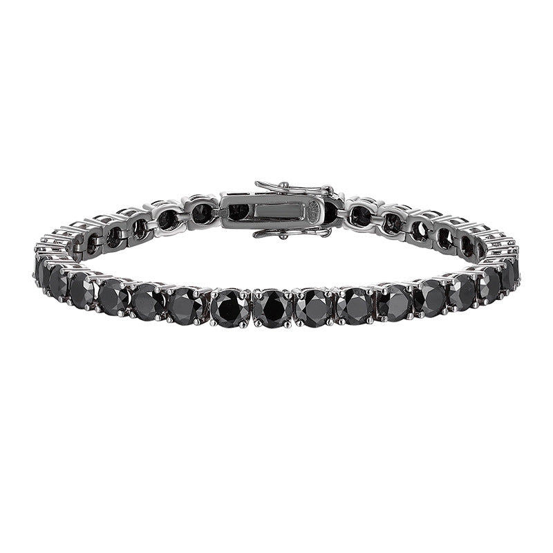 S925 Sterling Silver Black Moissanite Tennis Chain