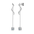 S925 Sterling Silver Moissanite Stud Earrings, High-End Long Tassel Earrings