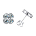 S925 Sterling Silver Moissanite Four-Leaf Clover Stud Earrings