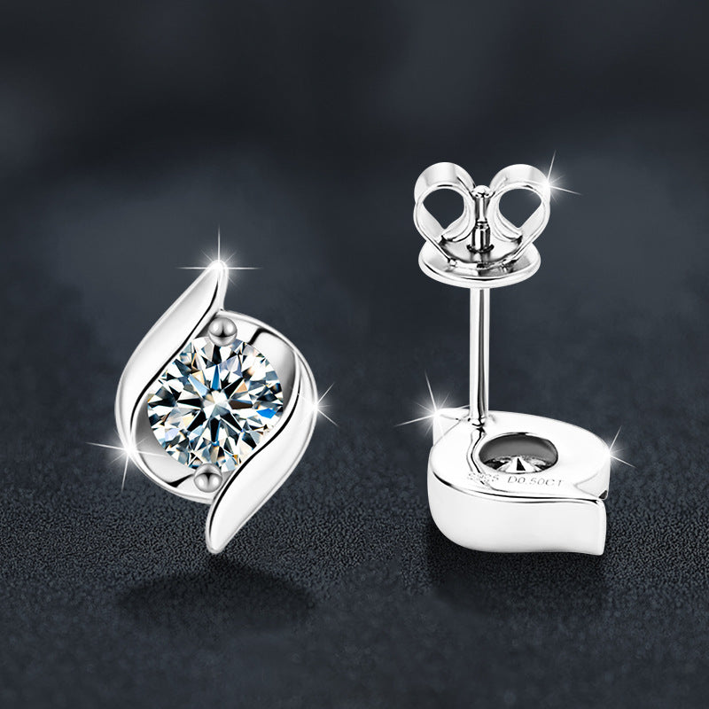 Classic S925 Sterling Silver Moissanite Earrings