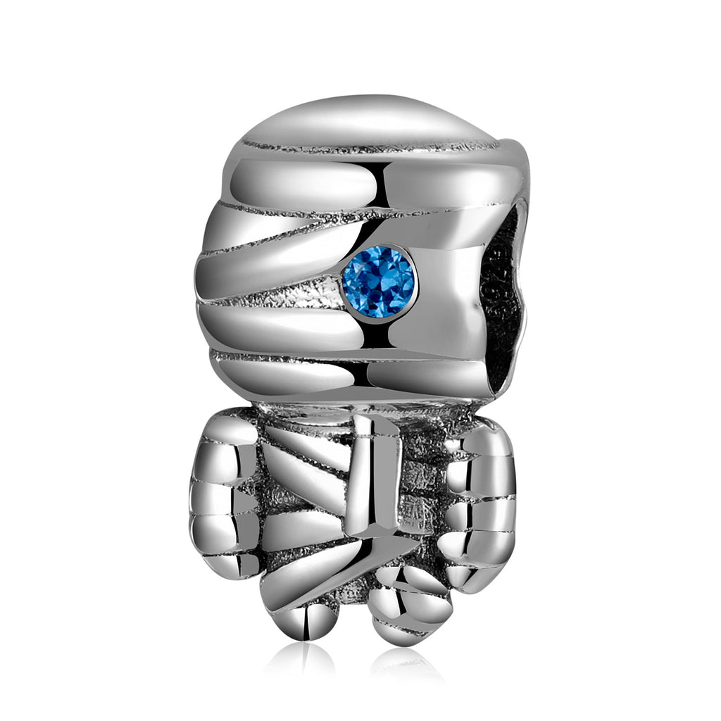 S925 Sterling Silver Mummy Egyptian Style Zircon Pendant