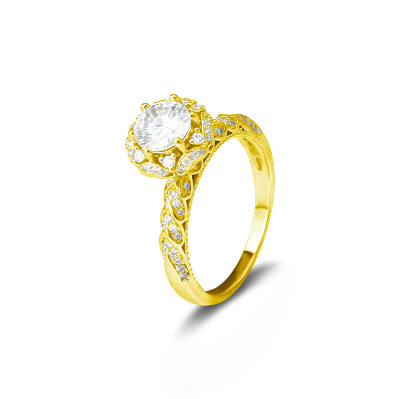 S925 Sterling Silver "Snow Queen" Moissanite Ring
