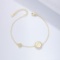 S925 Sterling Silver Smiley Face Zircon Bracelet