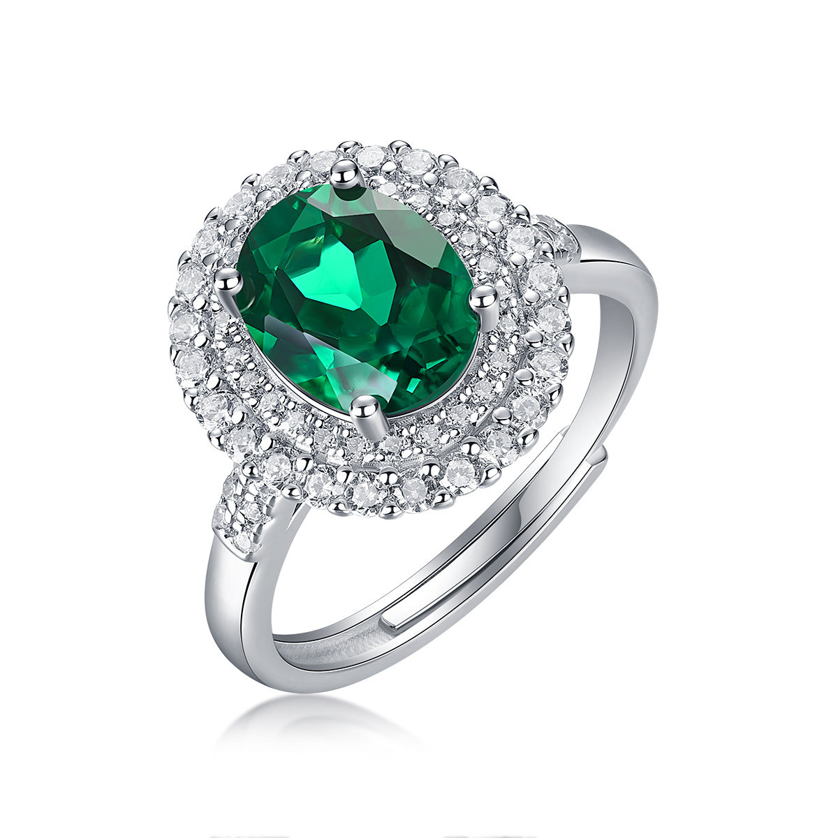 S925 Sterling Silver Adjustable Moissanite Ring