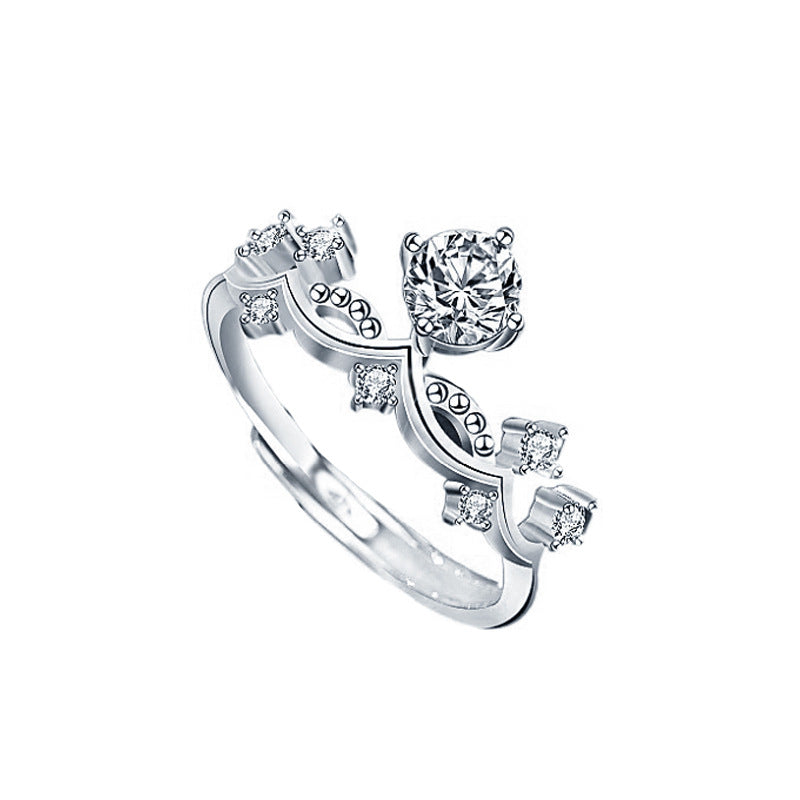 S925 Sterling Silver Moissanite Princess & Knight Couple Ring Set