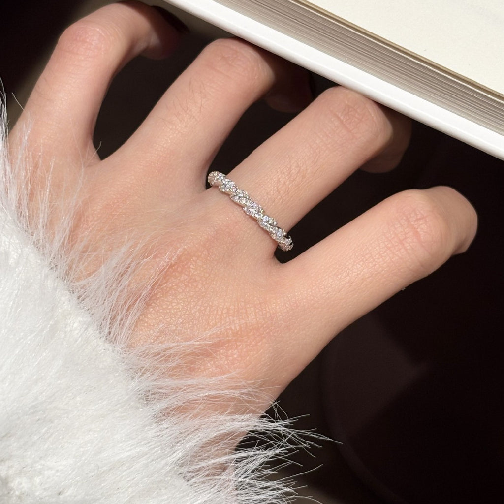 S925 Sterling Silver D-Color Moissanite Stackable Ring