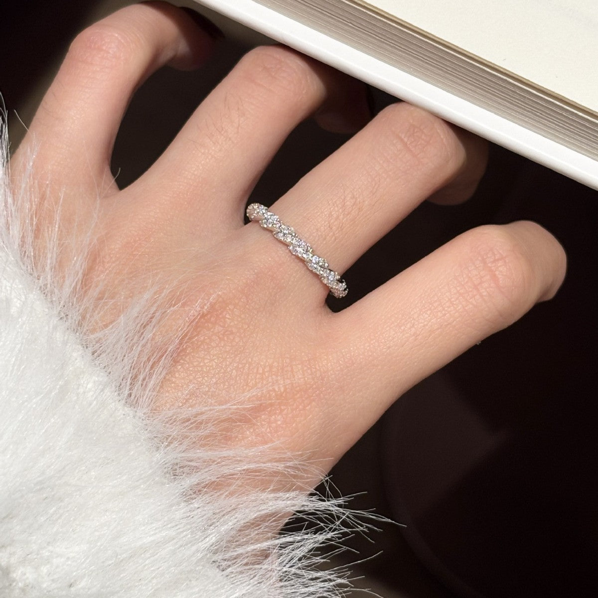 S925 Sterling Silver D-Color Moissanite Stackable Ring