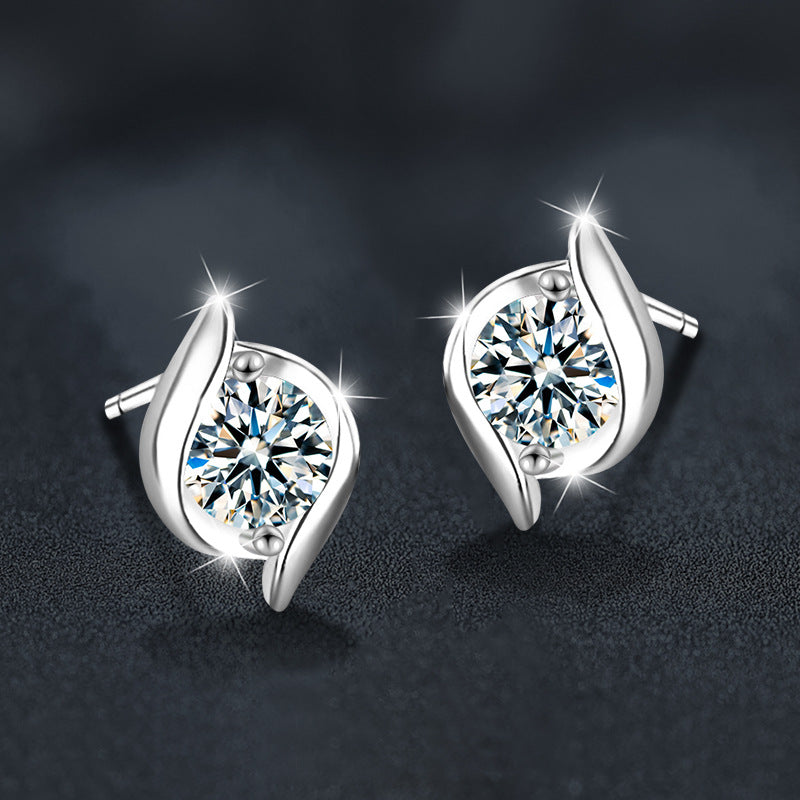 Classic S925 Sterling Silver Moissanite Earrings