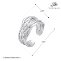 S925 sterling silver ring, stylish and unique irregular multi-layered band