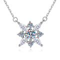 S925 Sterling Silver Moissanite Eight-Pointed Star Snowflake Collarbone Necklace