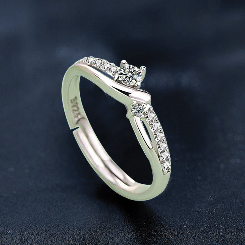 925 Sterling Silver Möbius Strip Moissanite Couple Rings