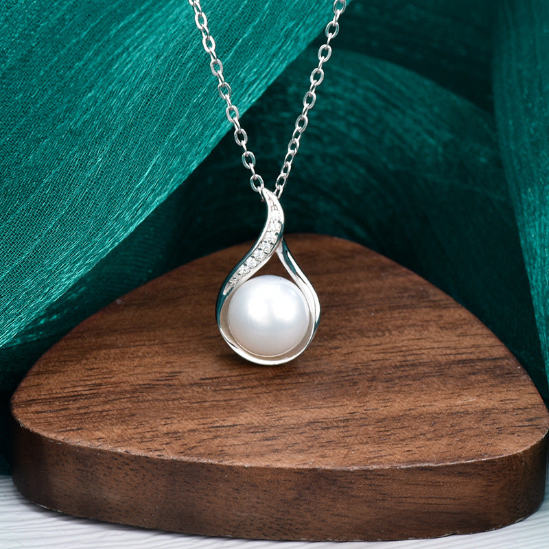 S925 Sterling Silver Moissanite Natural Freshwater Pearl Necklace