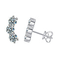 Stylish and elegant 925 sterling silver smiling moissanite stud earrings