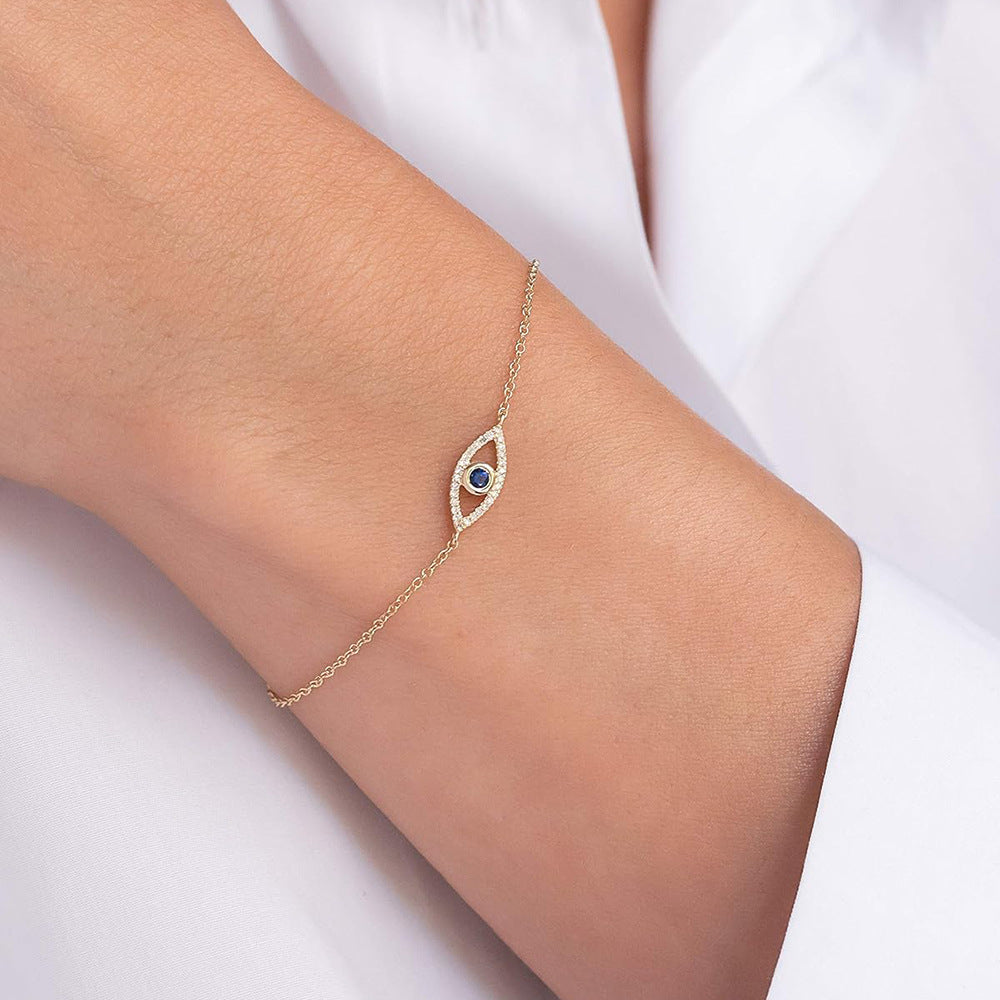 S925 Sterling Silver Zircon Devil's Eye Bracelet