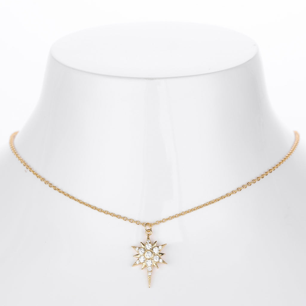 S925 Sterling Silver Zircon Star Necklace