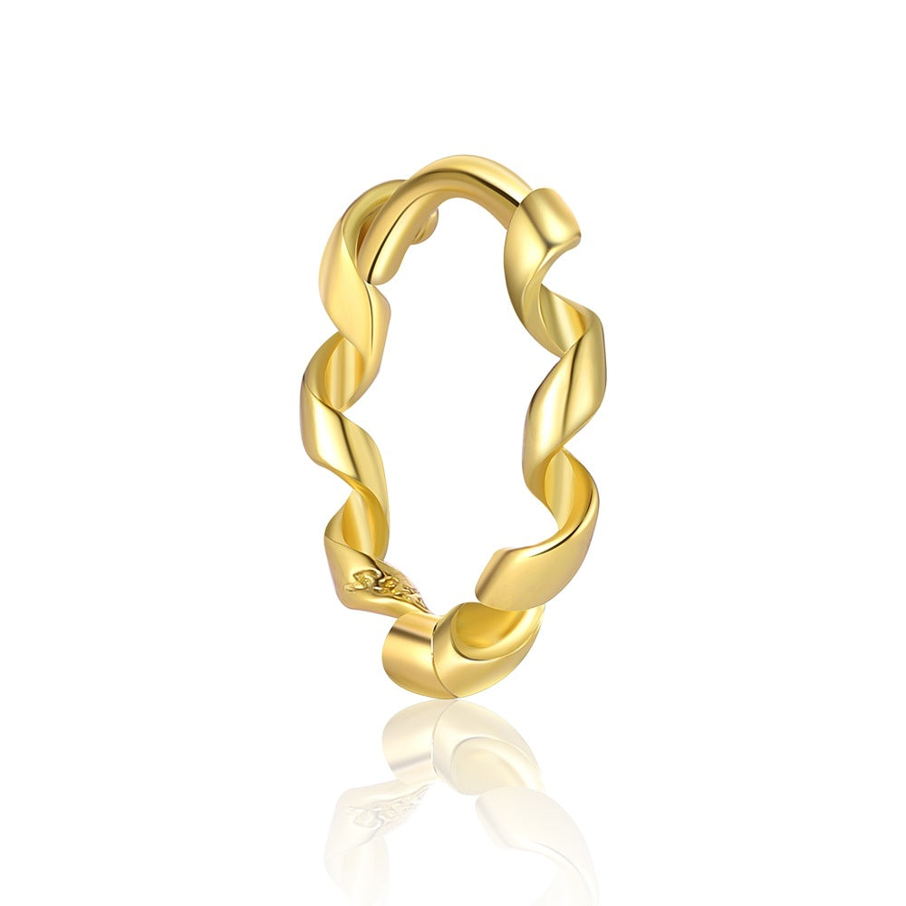 S925 Sterling Silver Round Hoop Earrings