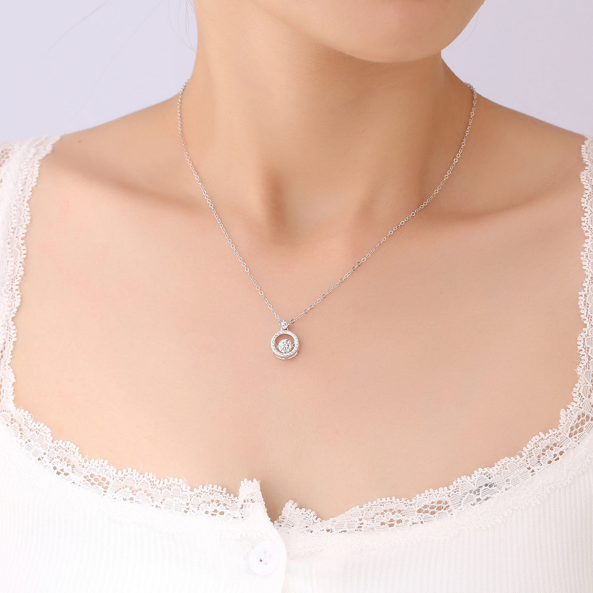 S925 Sterling Silver Moissanite Pulsatile Heart Necklace