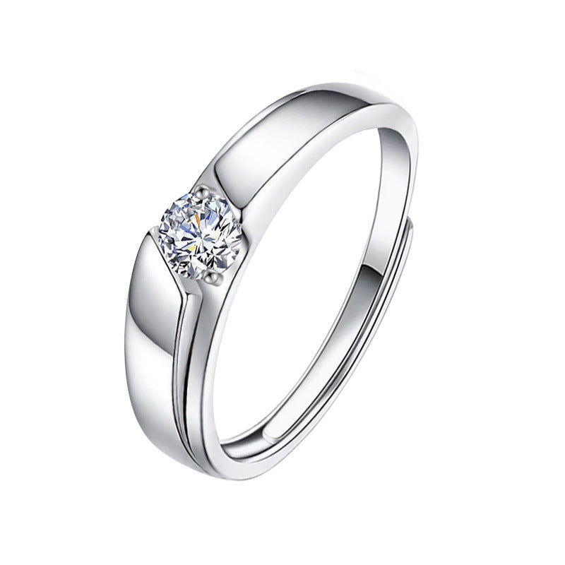 S925 Sterling Silver Moissanite Couple Rings