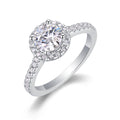S925 Silver Classic Square-Cut Moissanite "Small Sugar Cube" Ring