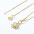 S925 Sterling Silver Sun Zircon Necklace Inlaid with Opal