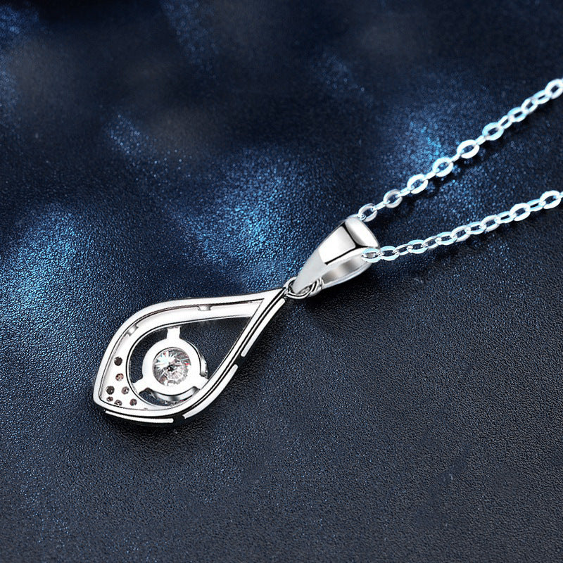 S925 Sterling Silver Moissanite Water Drop Pendant Necklace